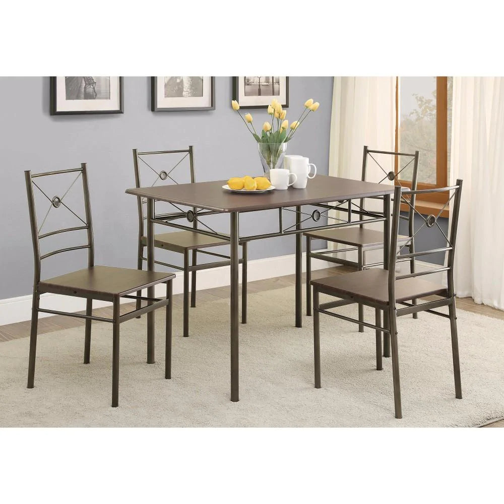 Benzara Ironlike Dining Table Set Of Five, Bronze BM158030