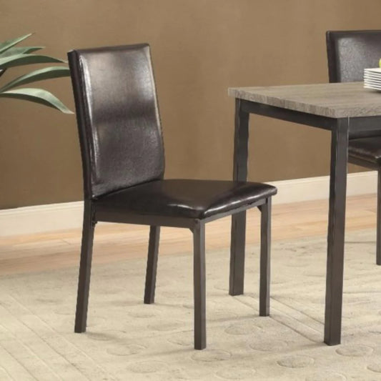 Benzara Contemporary Upholstered Dining Chair with Full Back, Black, Set of 2 BM160787