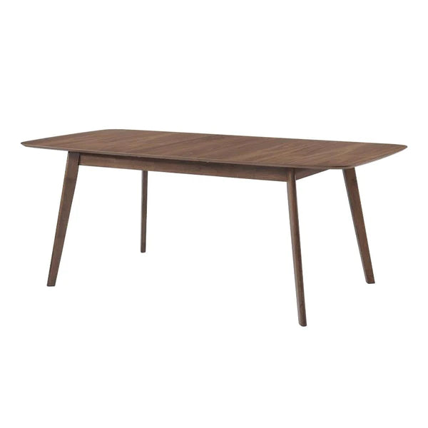 Benzara Wooden Dining Table With Round Corners, Walnut Brown BM163722