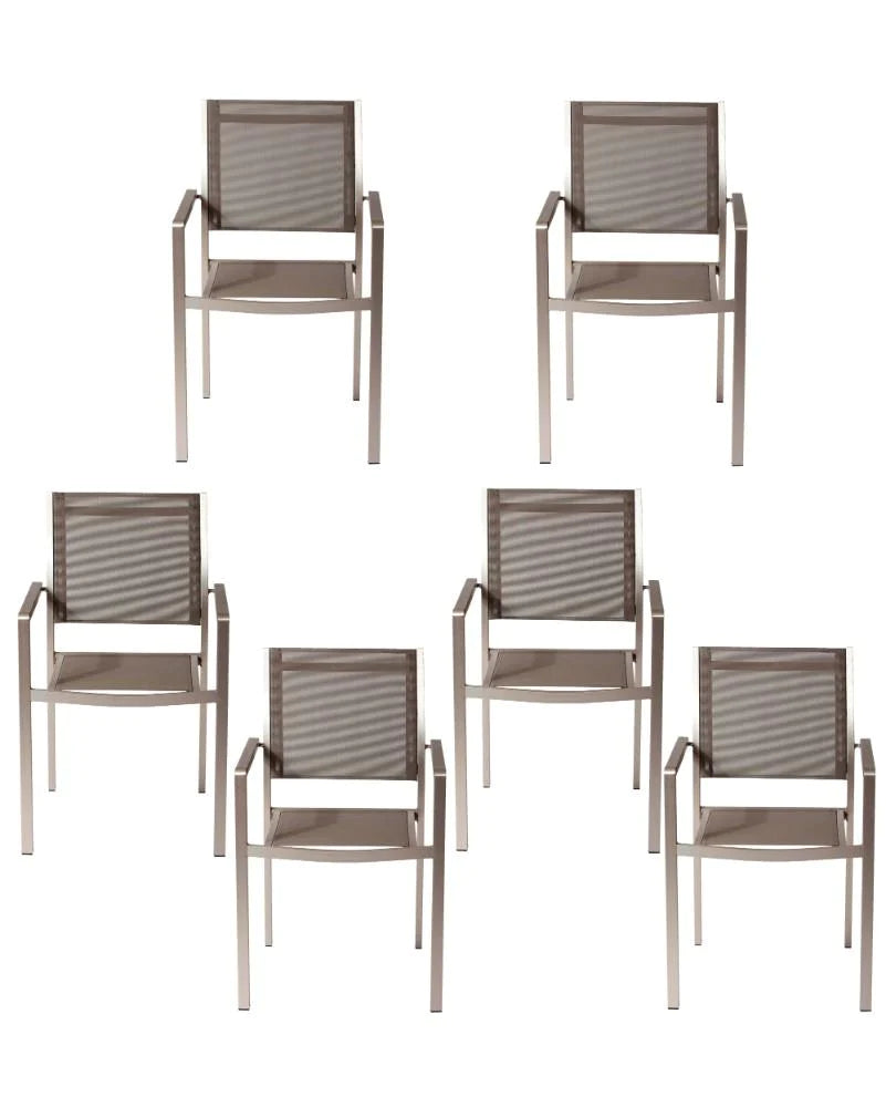 Benzara Aluminium Frame Dining Chair Set of 6