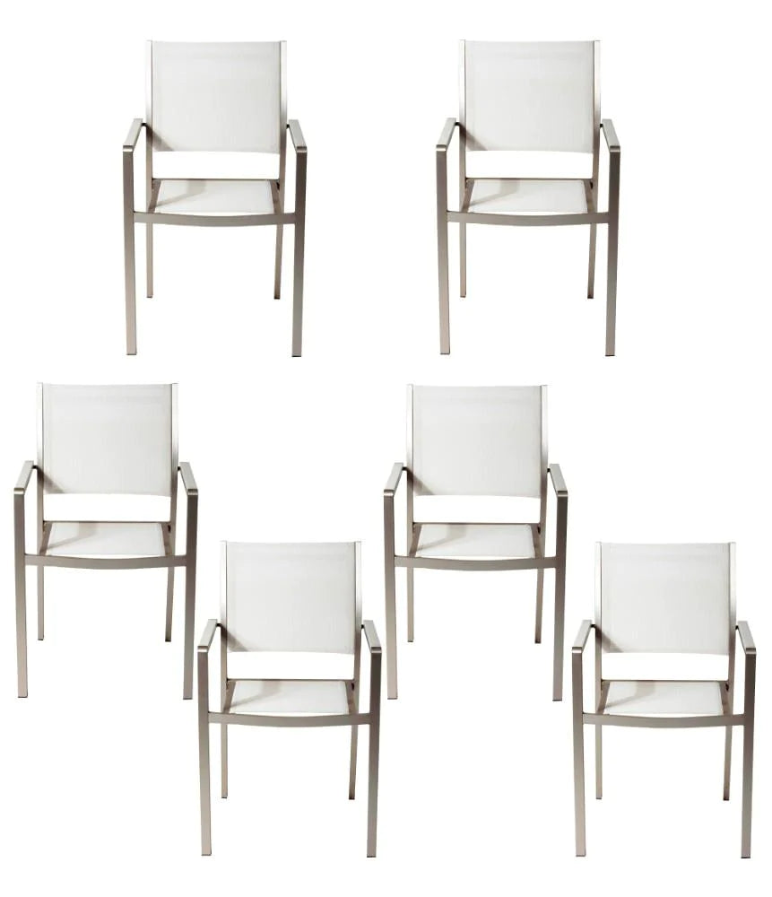 Benzara Aluminium Frame Dining Chair Set of 6