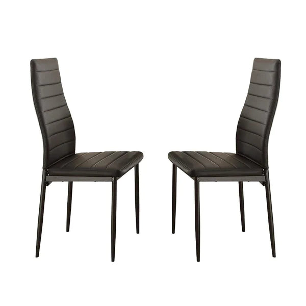 Benzara Bi-Cast Vinyl Side Chairs With Curvy Backs, Set of 2