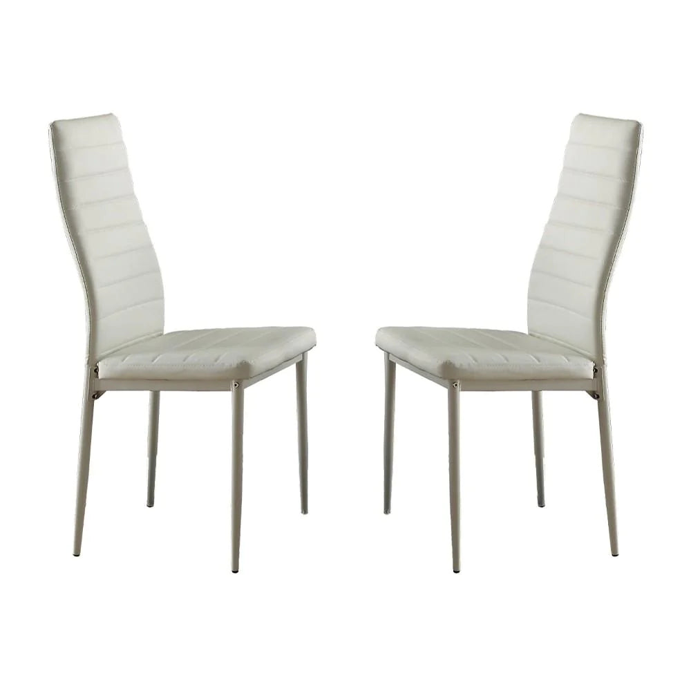 Benzara Bi-Cast Vinyl Side Chairs With Curvy Backs, Set of 2