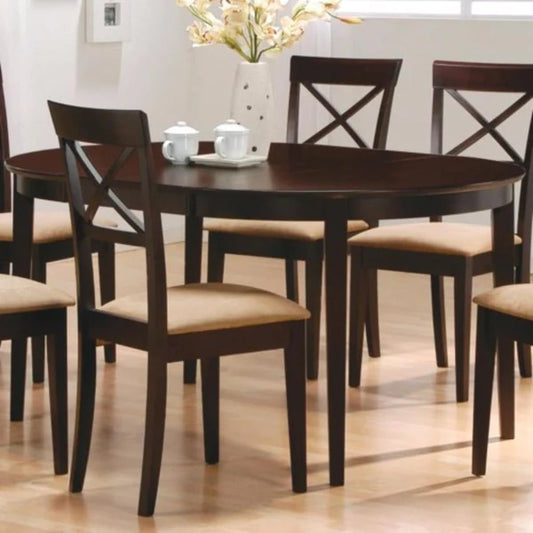 Benzara Modish Oval Shaped Wooden Dining Table, Brown BM68977