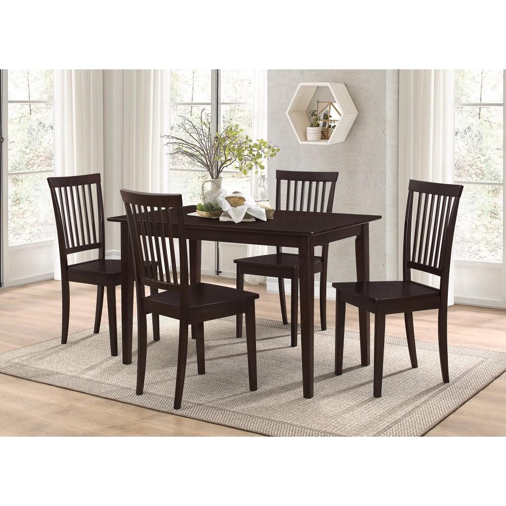 Benzara Sophisticated And Sturdy 5 Piece Wooden Dining Set, Brown BM69419