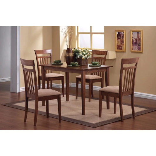 Benzara Classy 5 Piece Wooden Dining Table Set, Brown BM69424