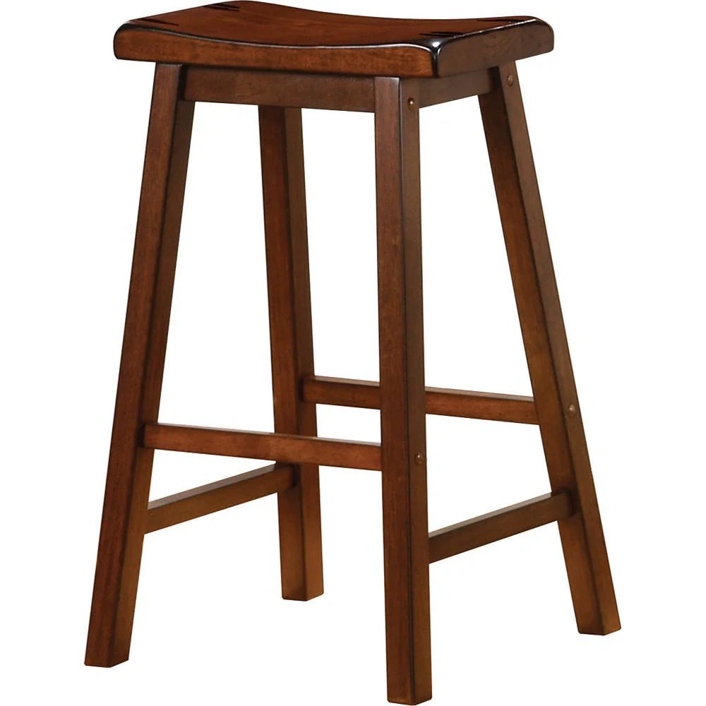 Benzara Wooden Casual Bar Height Stool, Set of 2