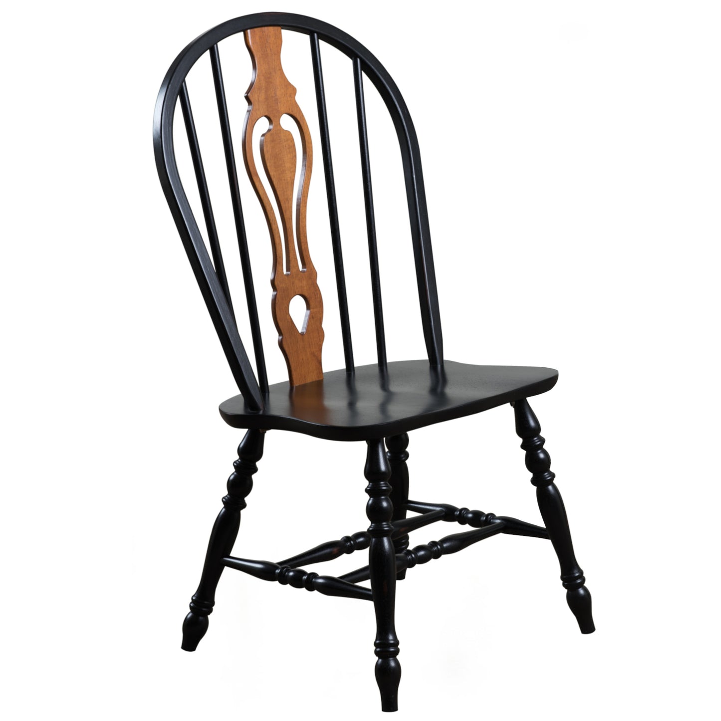 Sunset Trading Black Cherry Selections Keyhole Windsor Dining Side Chairs