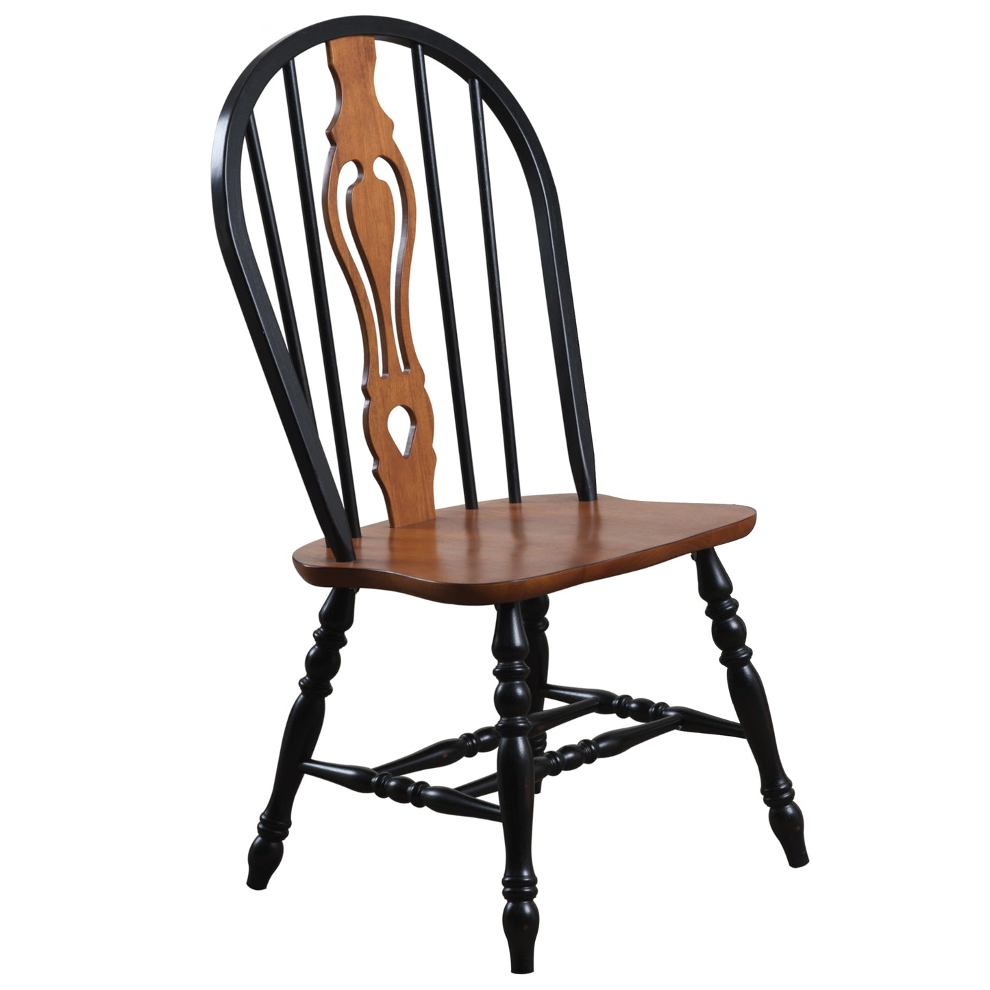 Sunset Trading Black Cherry Selections Keyhole Windsor Dining Side Chairs