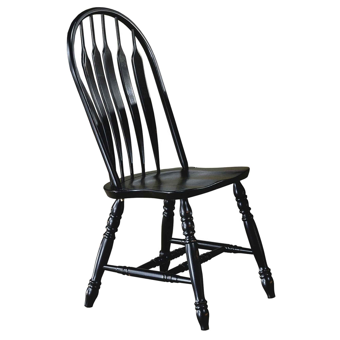 Sunset Trading Black Cherry Selections Comfort Back Windsor Dining Side Chairs Set of 2 DLU-4130-AB-2