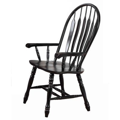 Sunset Trading Black Cherry Selections Comfort Back Windsor Dining Chair with Arms DLU-4130-AB-A