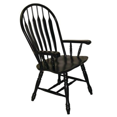 Sunset Trading Black Cherry Selections Comfort Back Windsor Dining Chair with Arms DLU-4130-AB-A