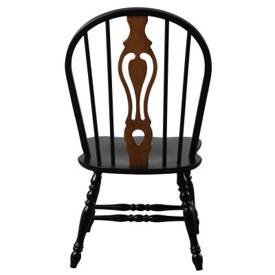 Sunset Trading Black Cherry Selections Keyhole Windsor Dining Side Chairs