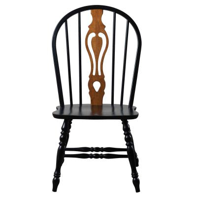 Sunset Trading Black Cherry Selections Keyhole Windsor Dining Side Chairs