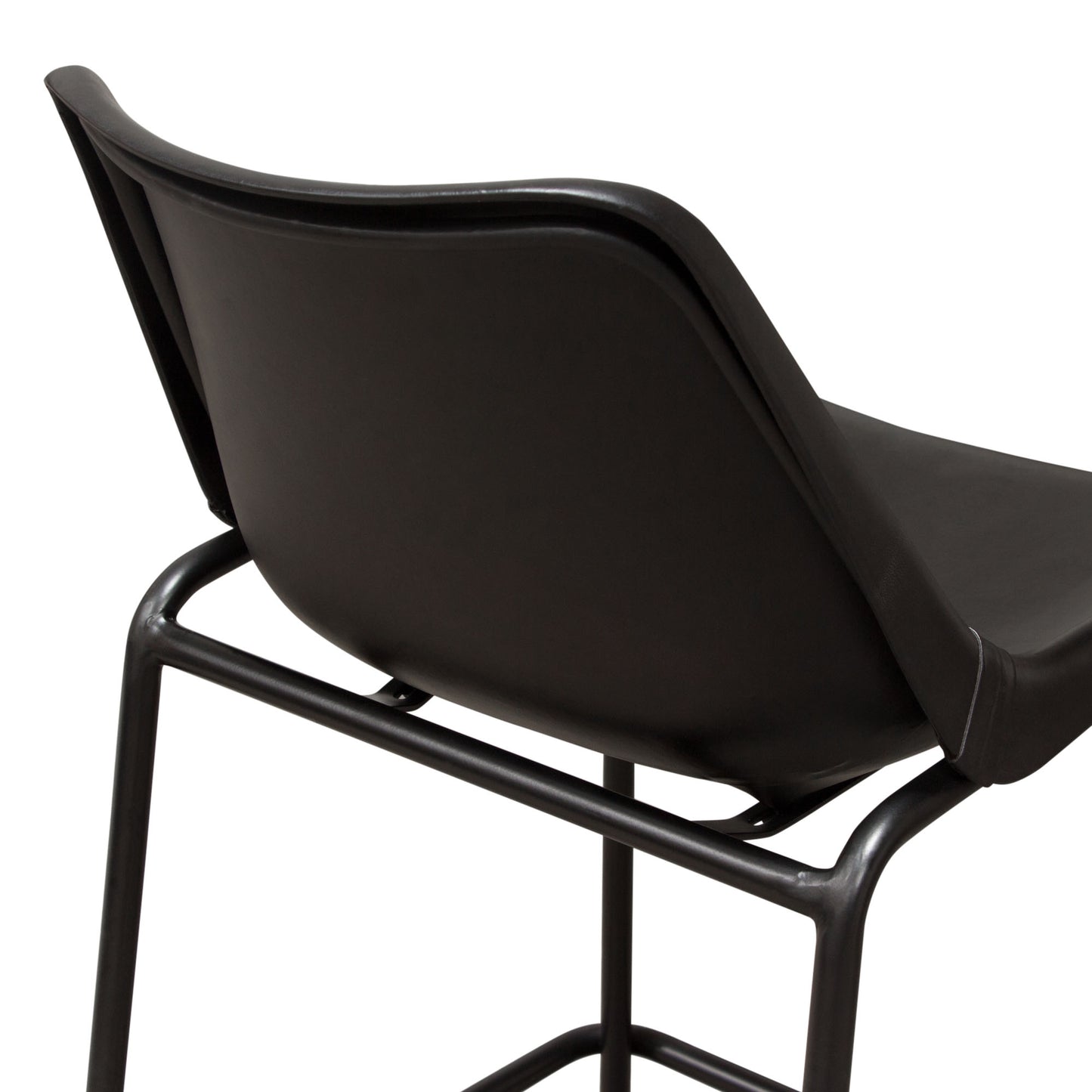 Camden Bar Height Chair in Genuine Leather w/ Black Powder Coat Base by Diamond Sofa