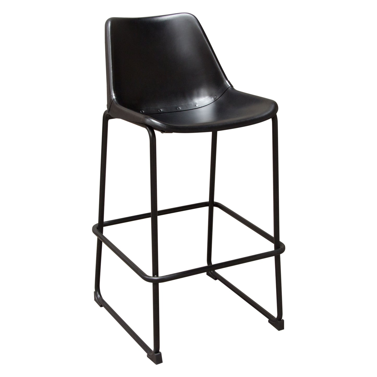 Camden Bar Height Chair in Genuine Leather w/ Black Powder Coat Base by Diamond Sofa