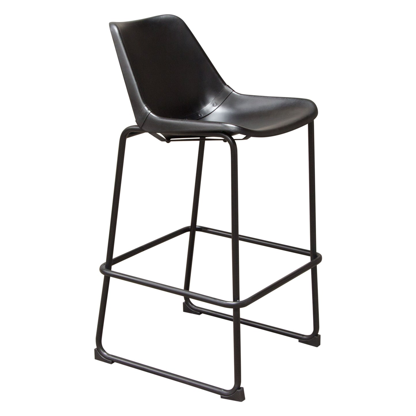 Camden Bar Height Chair in Genuine Leather w/ Black Powder Coat Base by Diamond Sofa