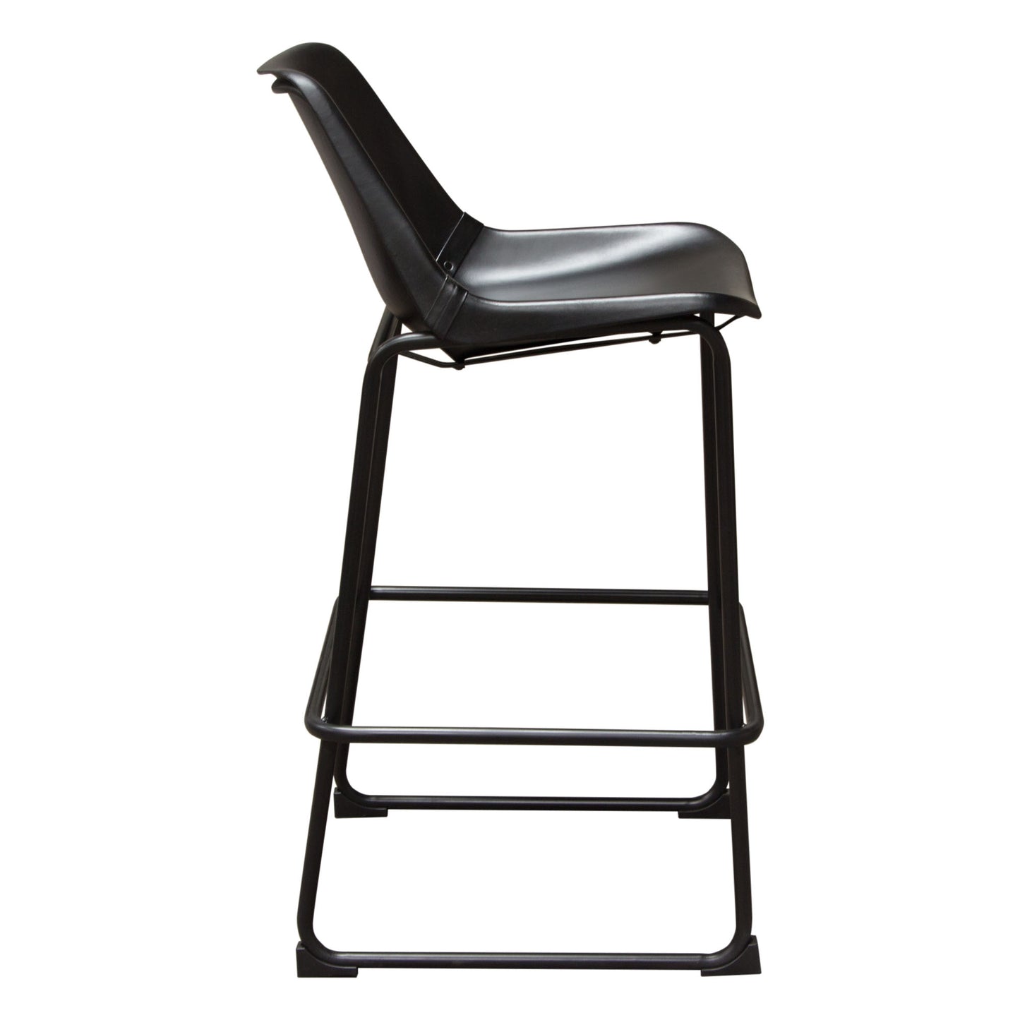 Camden Bar Height Chair in Genuine Leather w/ Black Powder Coat Base by Diamond Sofa