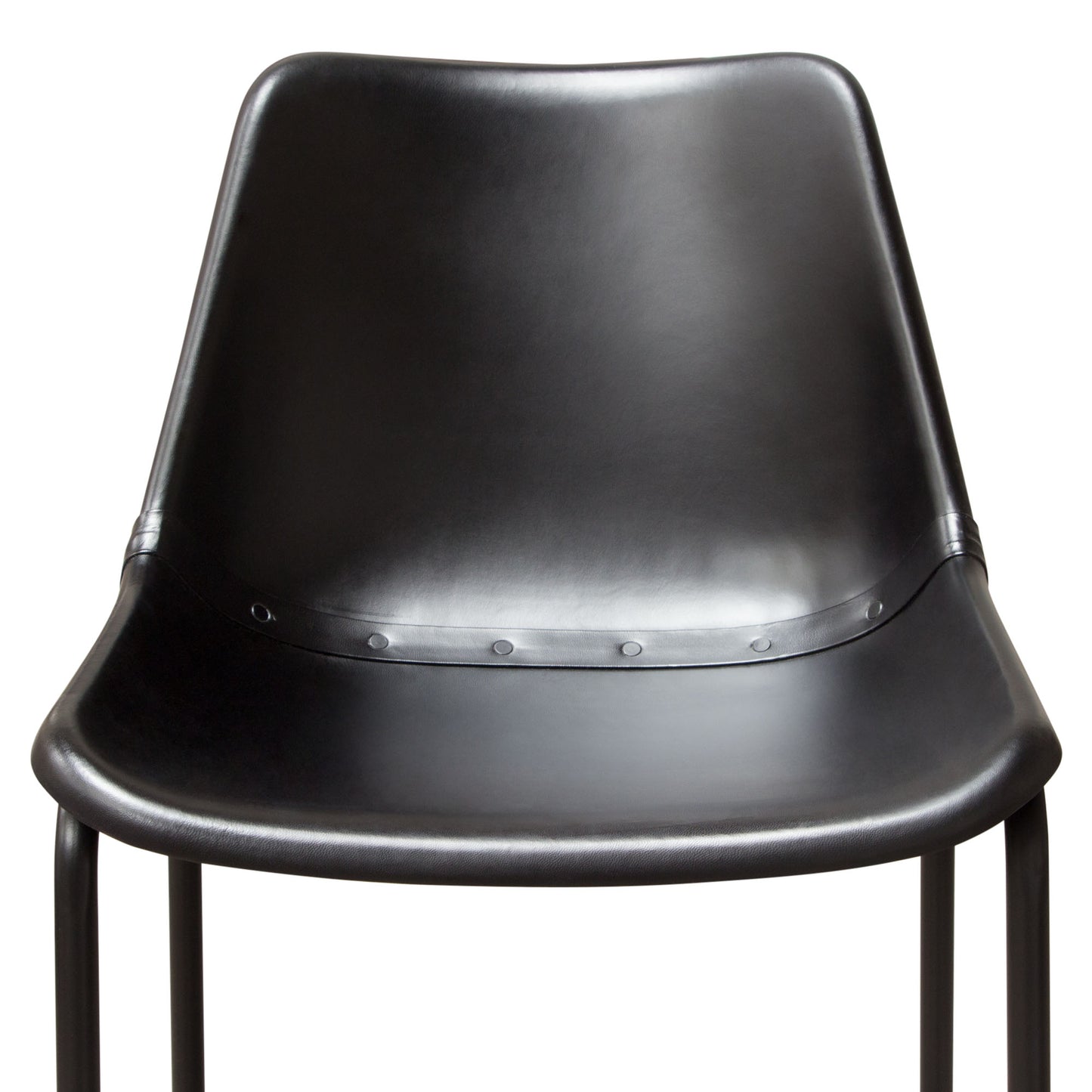 Camden Bar Height Chair in Genuine Leather w/ Black Powder Coat Base by Diamond Sofa