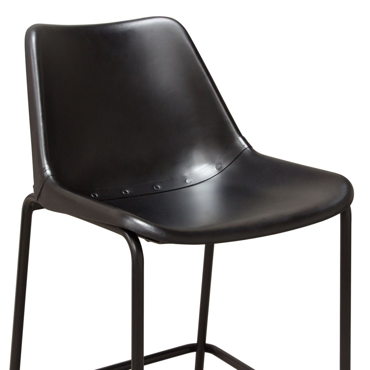 Camden Bar Height Chair in Genuine Leather w/ Black Powder Coat Base by Diamond Sofa