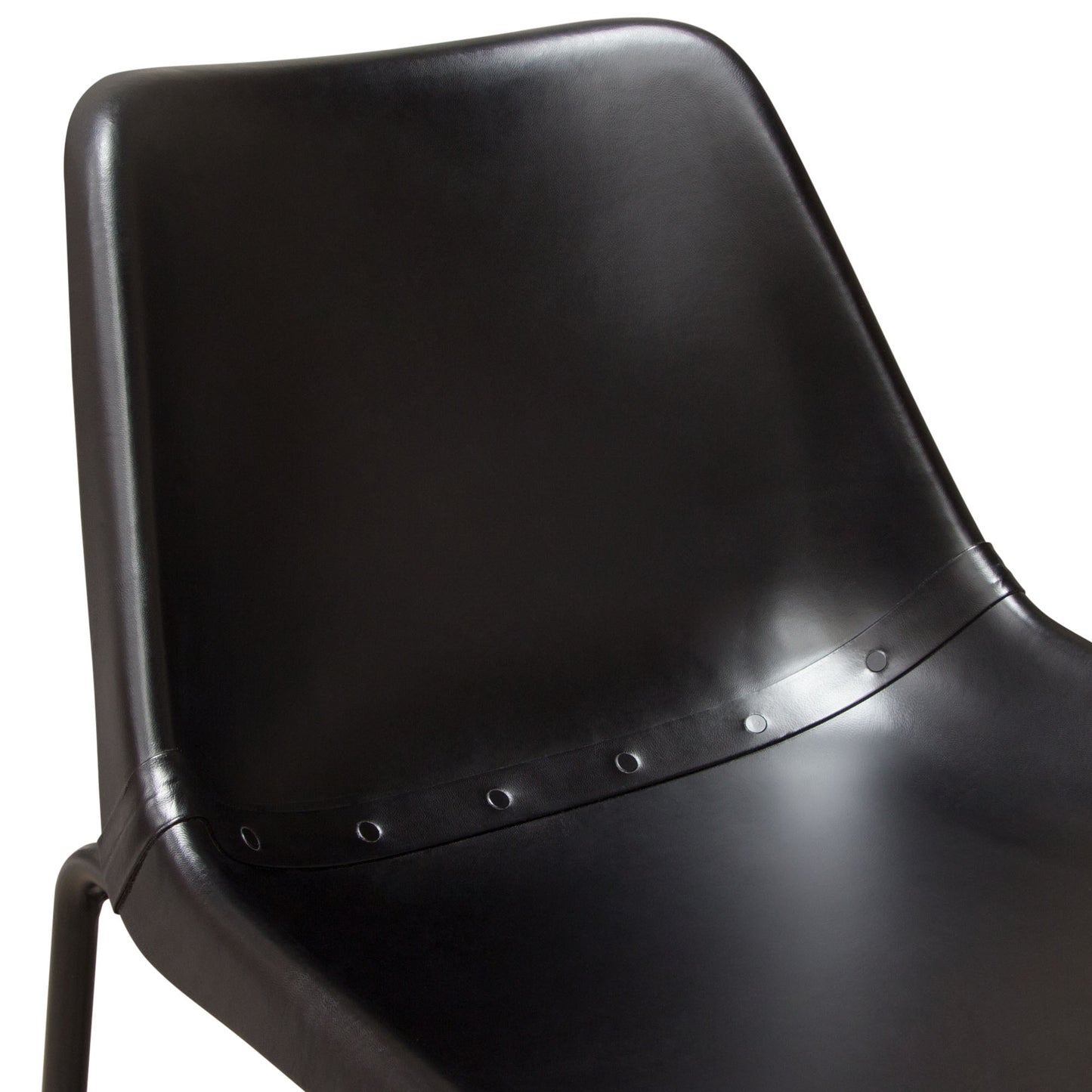 Camden Bar Height Chair in Genuine Leather w/ Black Powder Coat Base by Diamond Sofa