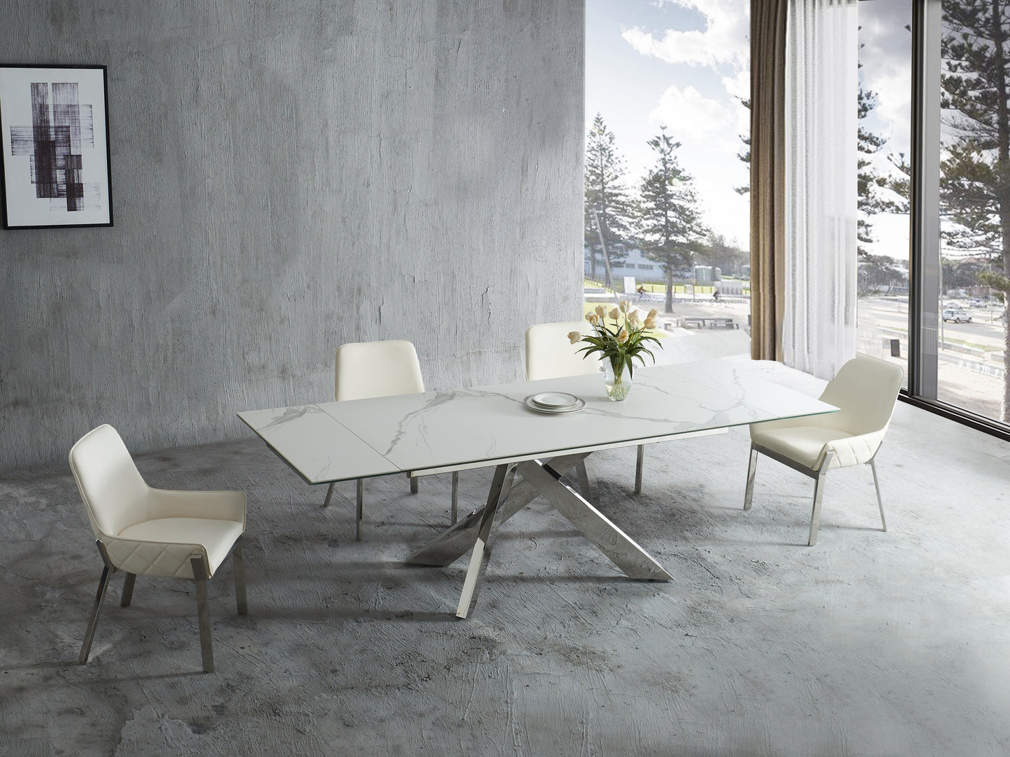 J&M  MC Carrara Extension Table 17721