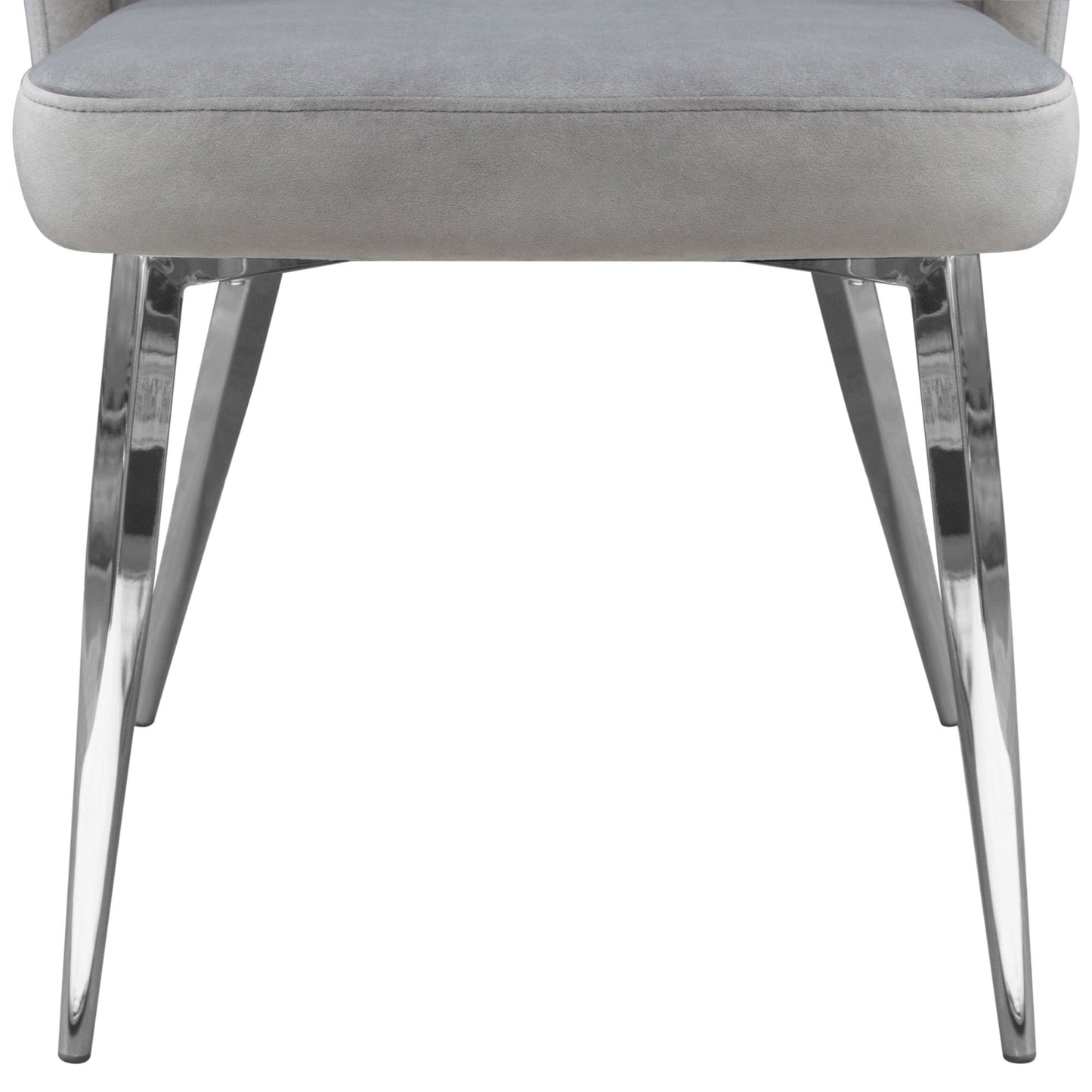 Grace Set of (2) Dining Chairs in Grey Velvet w/ Chrome Legs by Diamond Sofa GRACEDCGR2PK