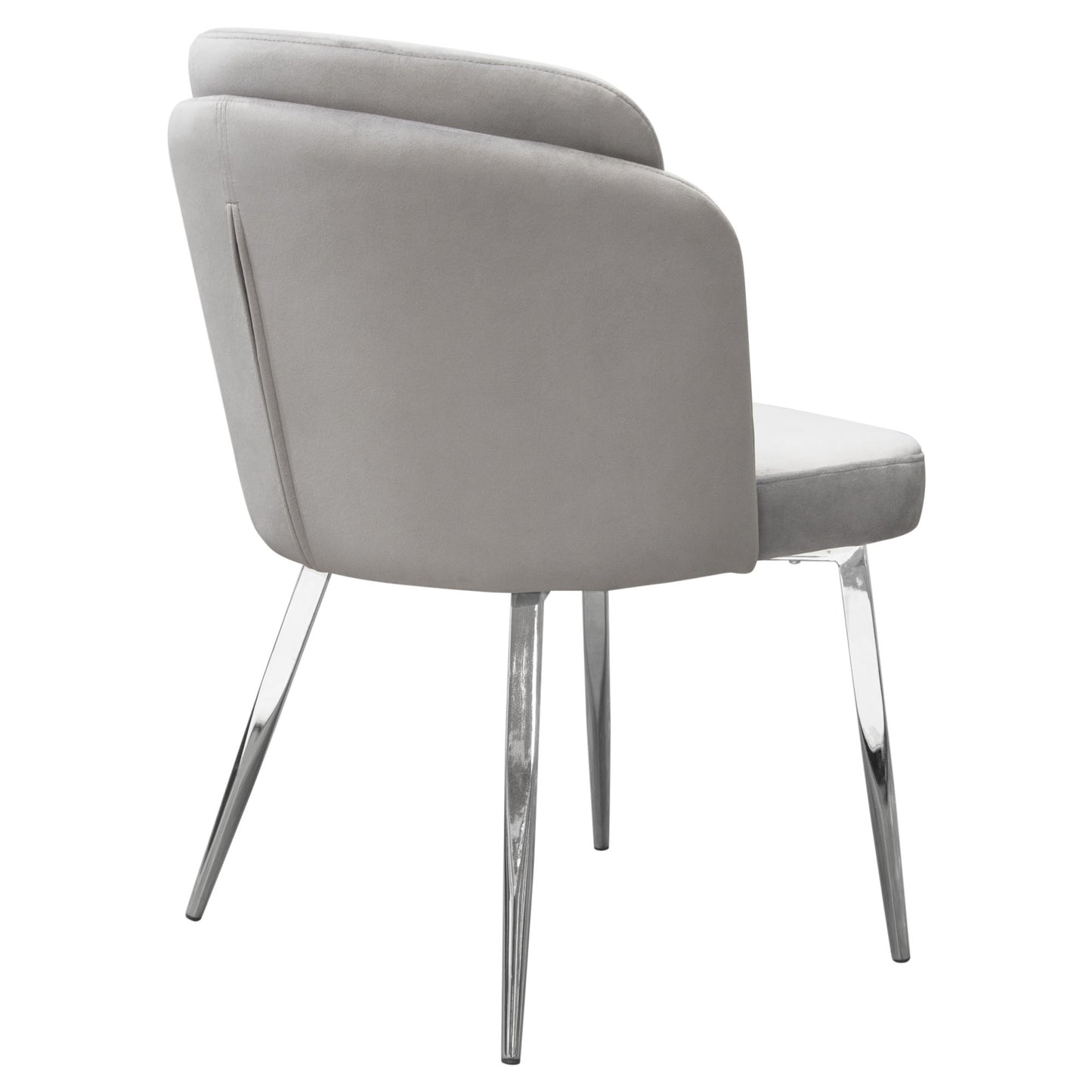 Grace Set of (2) Dining Chairs in Grey Velvet w/ Chrome Legs by Diamond Sofa GRACEDCGR2PK