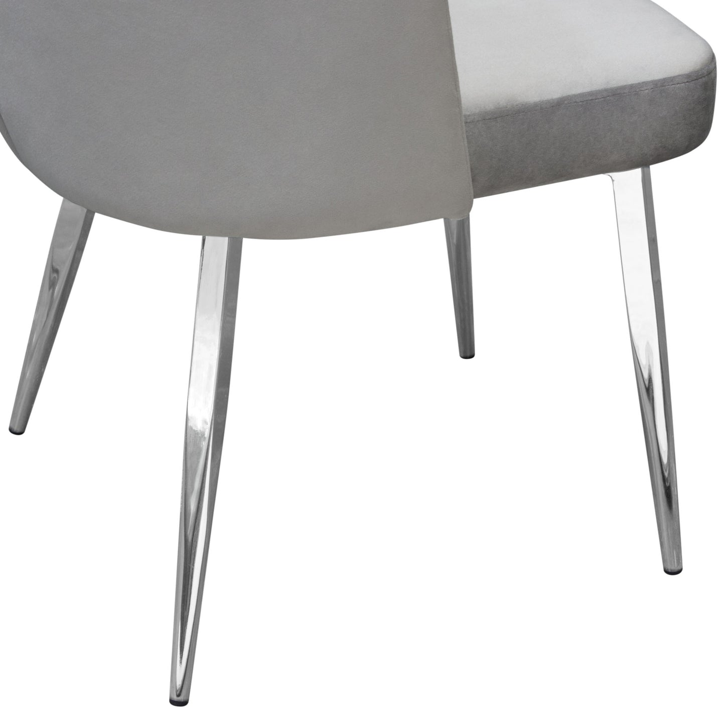 Grace Set of (2) Dining Chairs in Grey Velvet w/ Chrome Legs by Diamond Sofa GRACEDCGR2PK