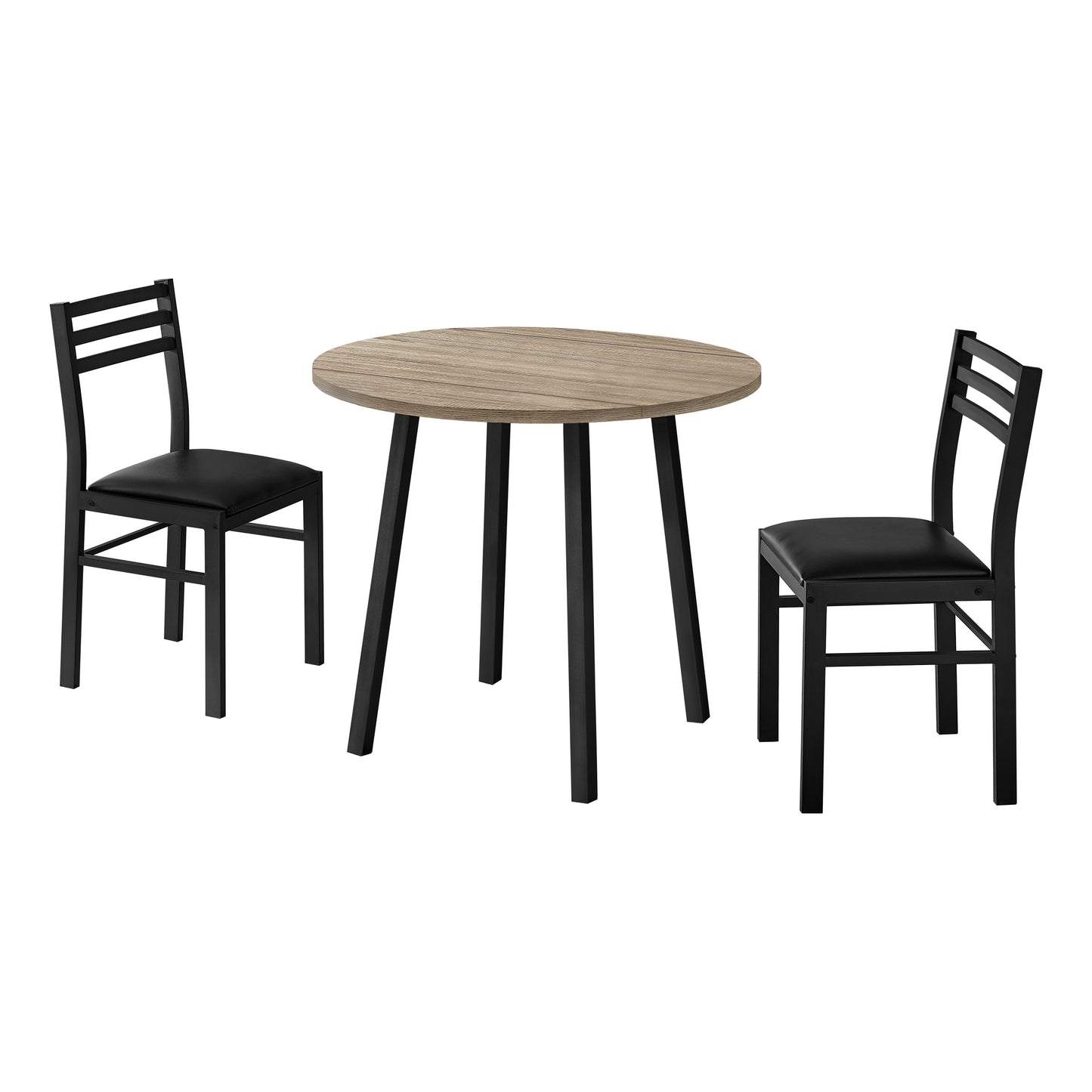 Monarch Specialty Dining Table Set, 3pcs Set, Brown, Black, Contemporary, Modern I 1003