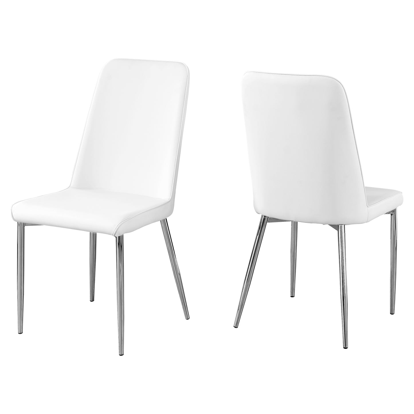 Monarch Specialty Dining Chair, Set Of 2, White, Chrome, Contemporary, Modern I 1033