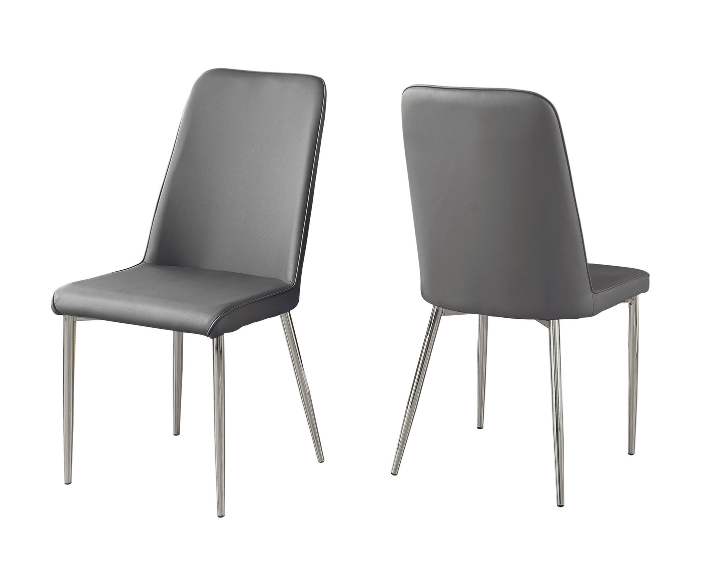 Monarch Specialty Dining Chair, Set Of 2, Grey, Chrome, Contemporary, Modern I 1035