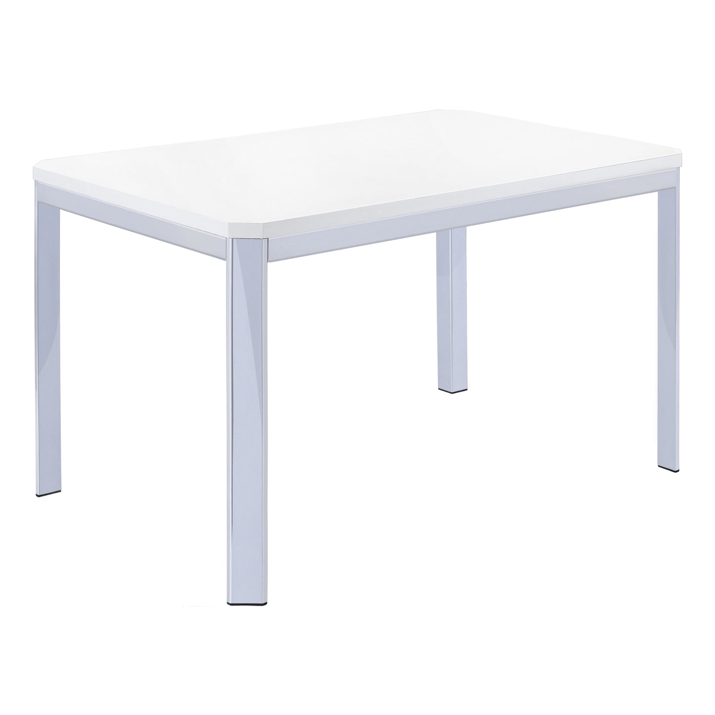 Monarch Specialty Dining Table, 48" Rectangular, White, Chrome, Contemporary, Modern I 1041