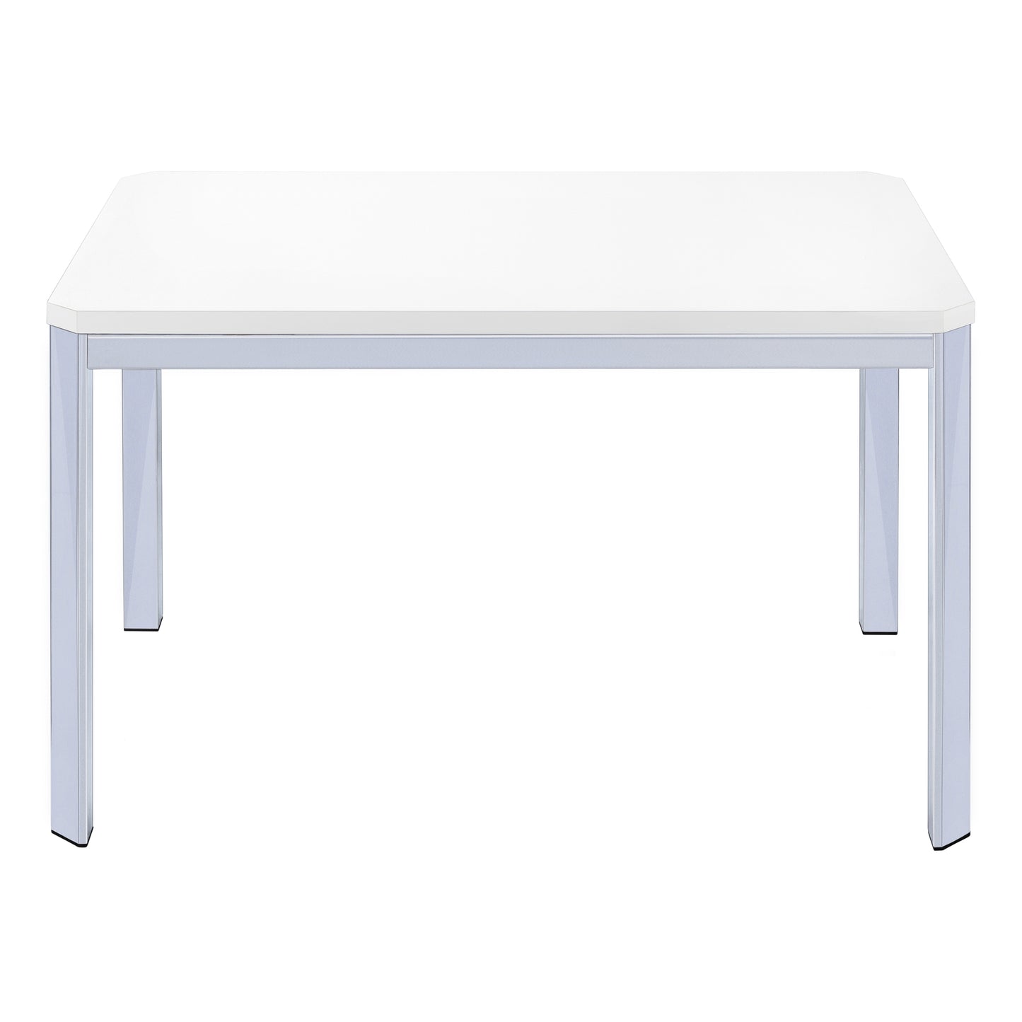 Monarch Specialty Dining Table, 48" Rectangular, White, Chrome, Contemporary, Modern I 1041