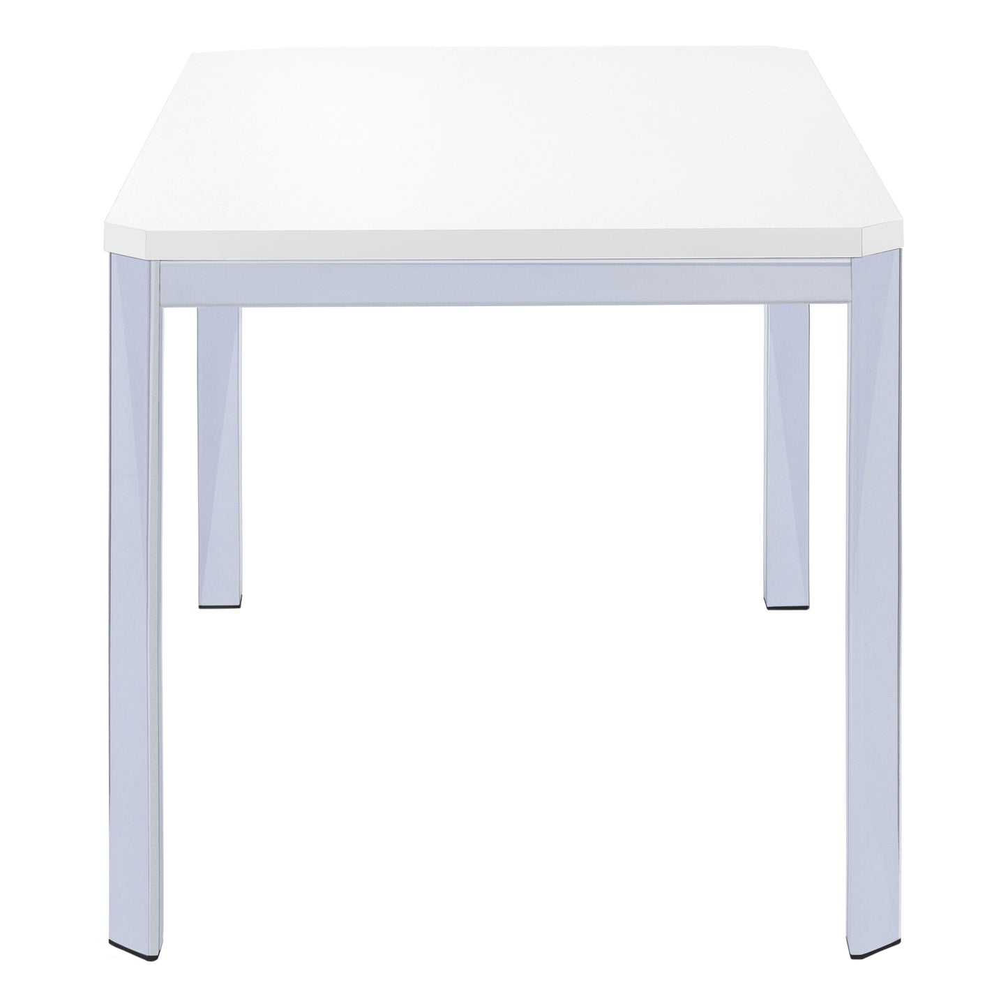 Monarch Specialty Dining Table, 48" Rectangular, White, Chrome, Contemporary, Modern I 1041