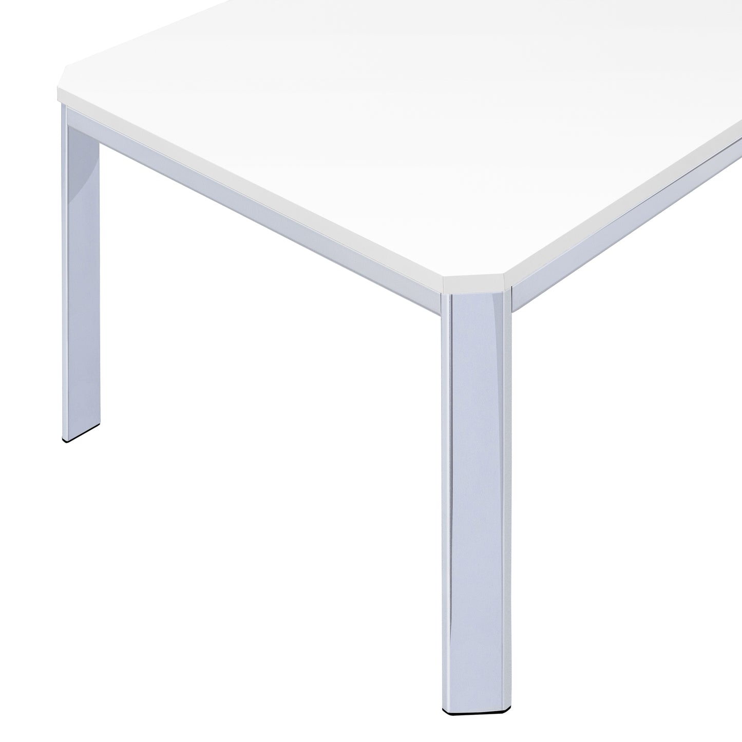 Monarch Specialty Dining Table, 48" Rectangular, White, Chrome, Contemporary, Modern I 1041