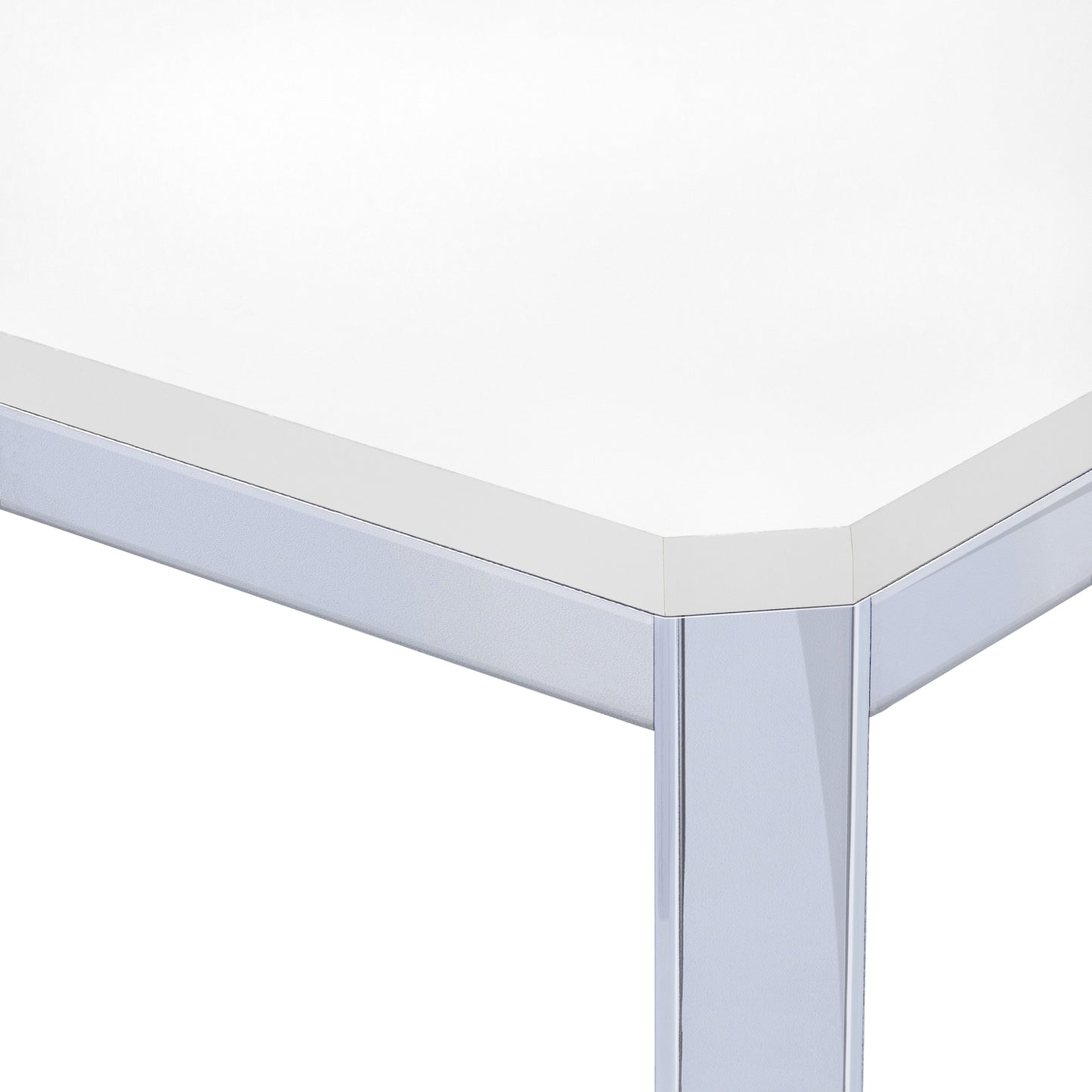 Monarch Specialty Dining Table, 48" Rectangular, White, Chrome, Contemporary, Modern I 1041