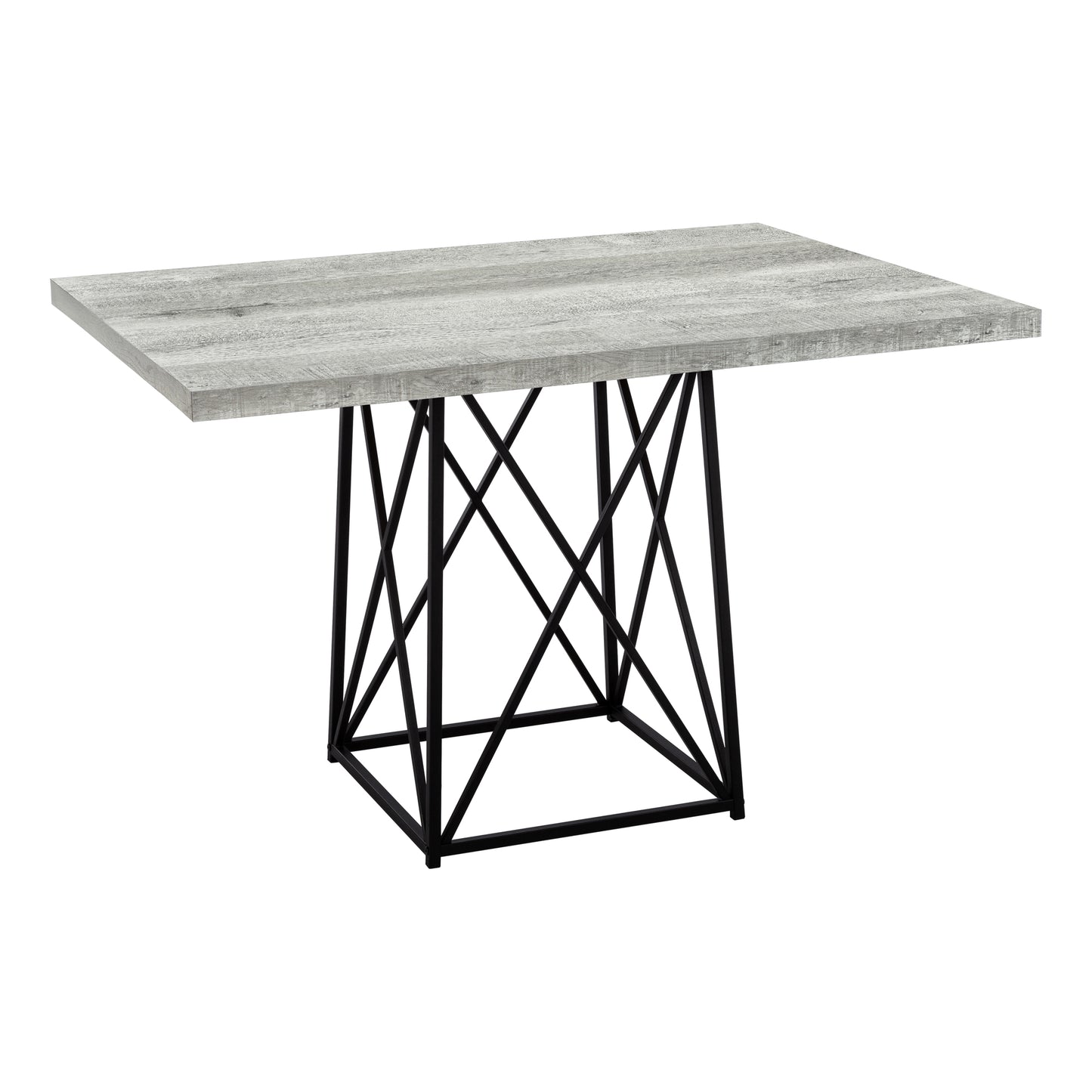 Monarch Specialty Dining Table, 48" Rectangular, Grey, Black, Contemporary, Modern I 1108