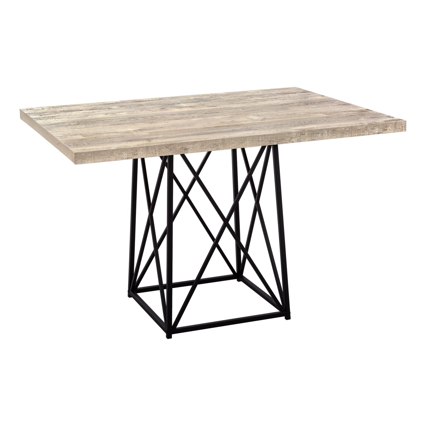 Monarch Specialty Dining Table, 48" Rectangular, Beige, Black, Contemporary, Modern I 1109