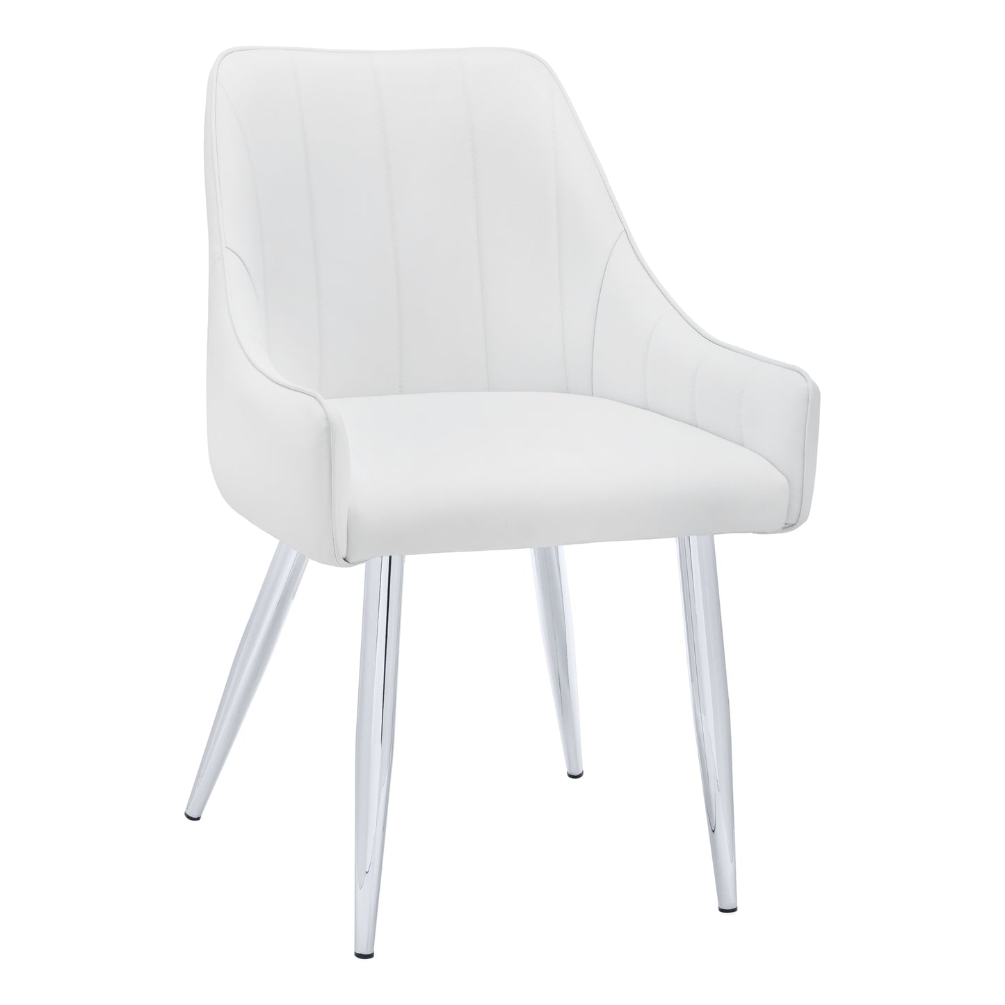 Monarch Specialty Dining Chair, Set Of 2 White, Chrome, Contemporary, Modern I 1184