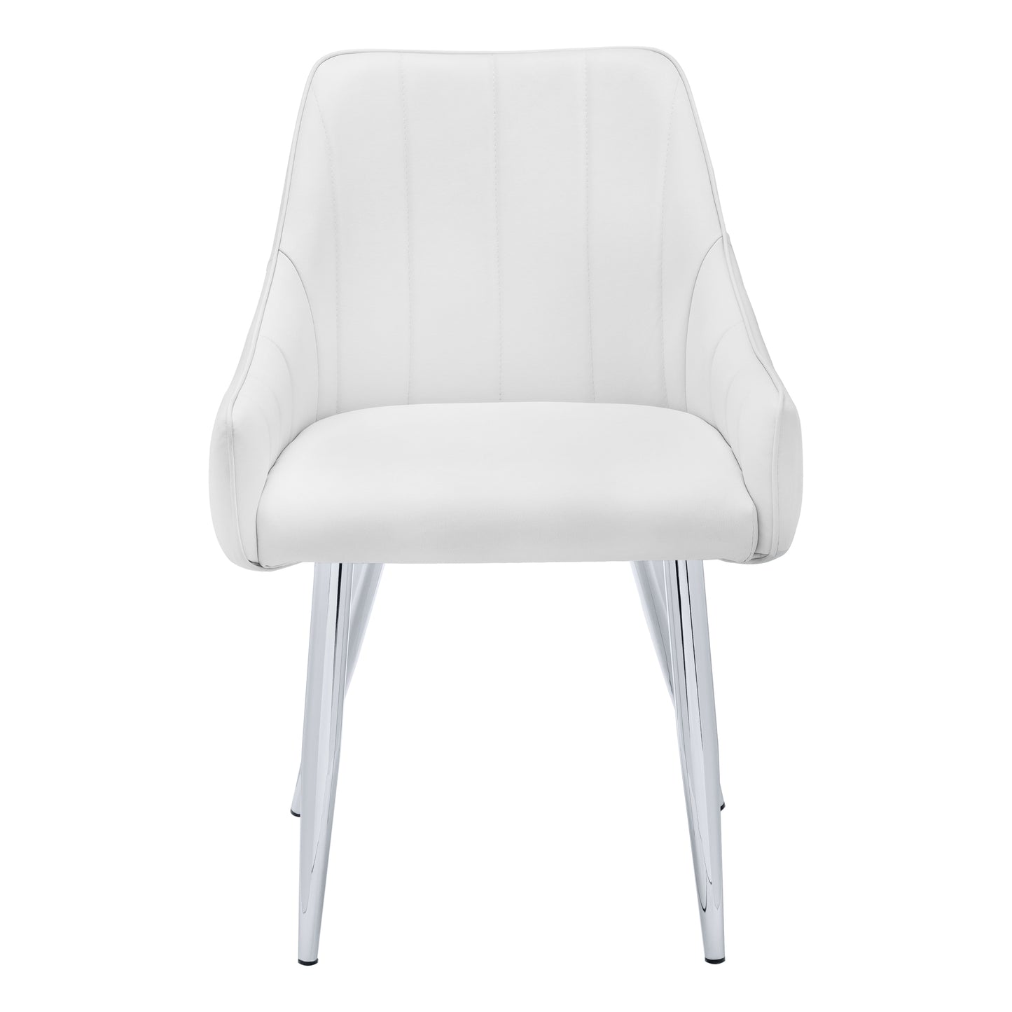 Monarch Specialty Dining Chair, Set Of 2 White, Chrome, Contemporary, Modern I 1184