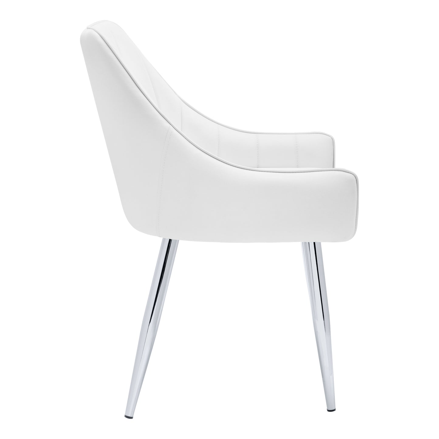 Monarch Specialty Dining Chair, Set Of 2 White, Chrome, Contemporary, Modern I 1184