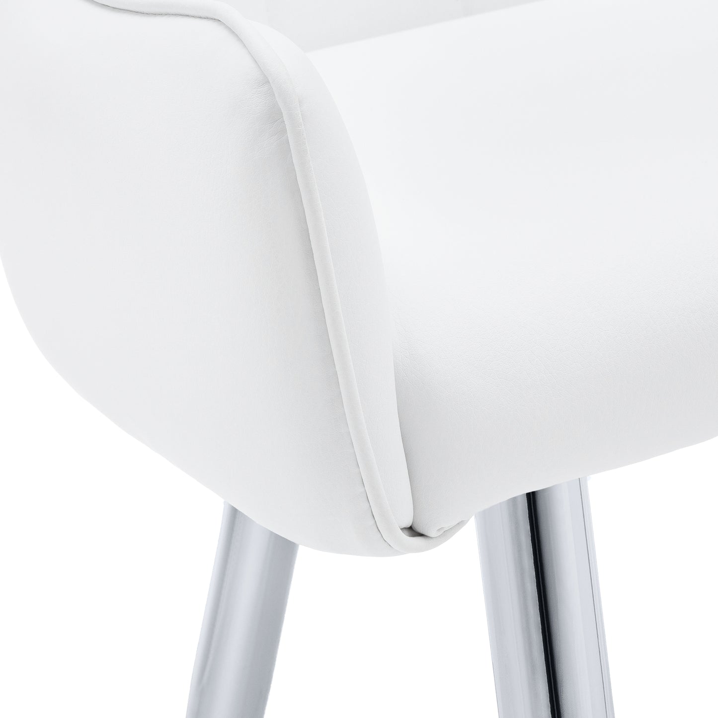 Monarch Specialty Dining Chair, Set Of 2 White, Chrome, Contemporary, Modern I 1184