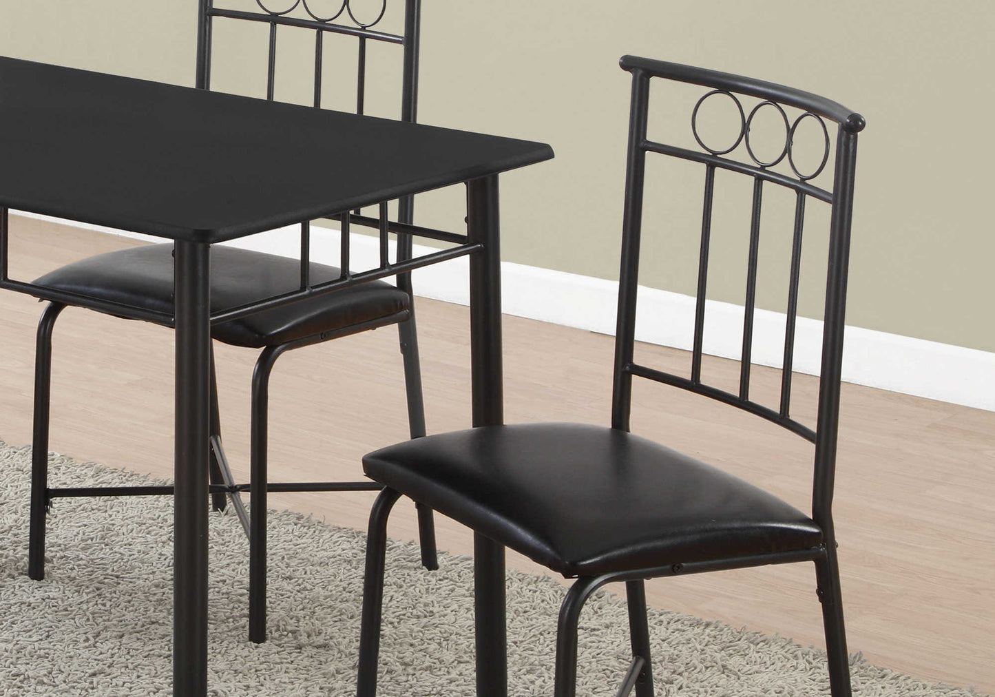 Monarch Specialty Dining Table Set, 5pcs Set, Black, Contemporary, Modern I 1018