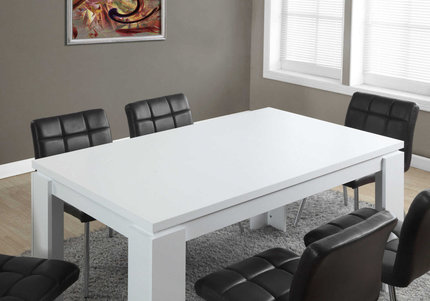 Monarch Specialty Dining Table, 60" Rectangular, White, Contemporary, Modern I 1056