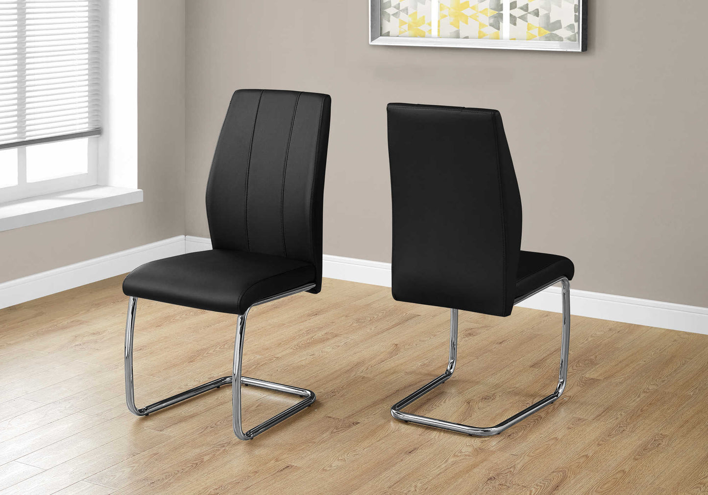 Monarch Specialty Dining Chair, Set Of 2, Chrome, Contemporary, Modern