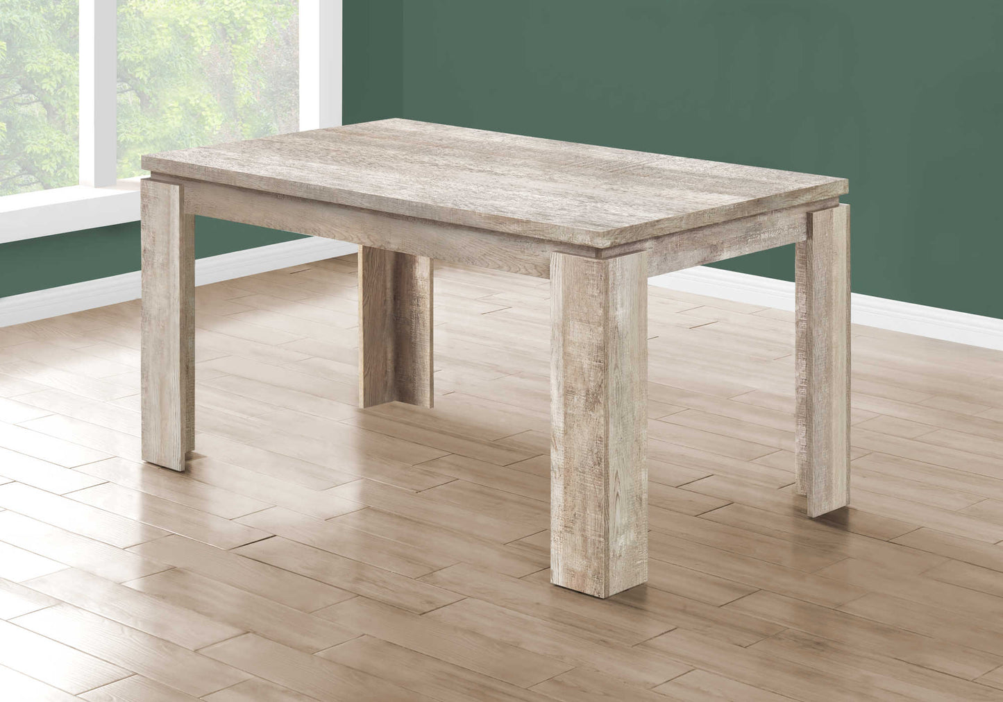 Monarch Specialty Dining Table, 60" Rectangular, Beige, Contemporary, Modern I 1088