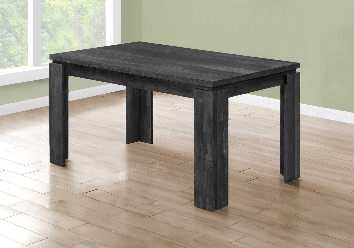 Monarch Specialty Dining Table, 60" Rectangular, Black, Contemporary, Modern I 1089