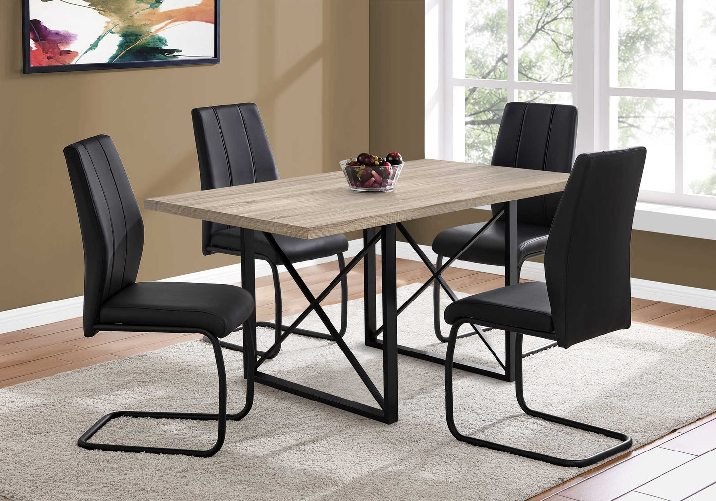 Monarch Specialty Dining Table, 60" Rectangular Brown, Black, Contemporary, Modern I 1100