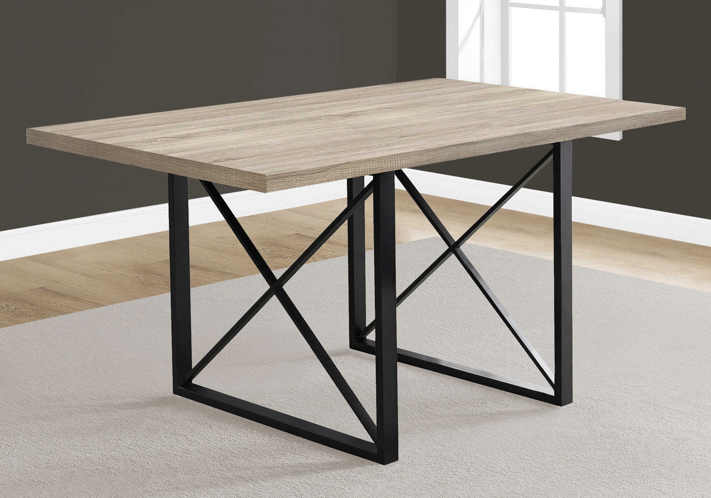 Monarch Specialty Dining Table, 60" Rectangular Brown, Black, Contemporary, Modern I 1100